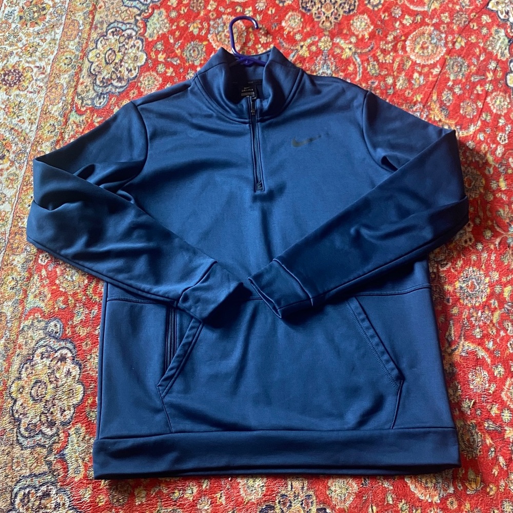 Nike Men’s Dark Blue Quarter-Zip Performance Hoodie size large